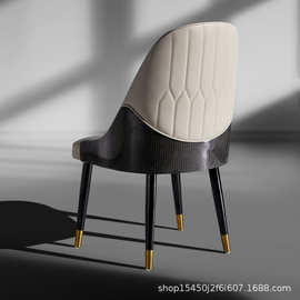 高端意式餐椅家用简约网红轻奢商用酒店实木椅设计师现代靠背凳子