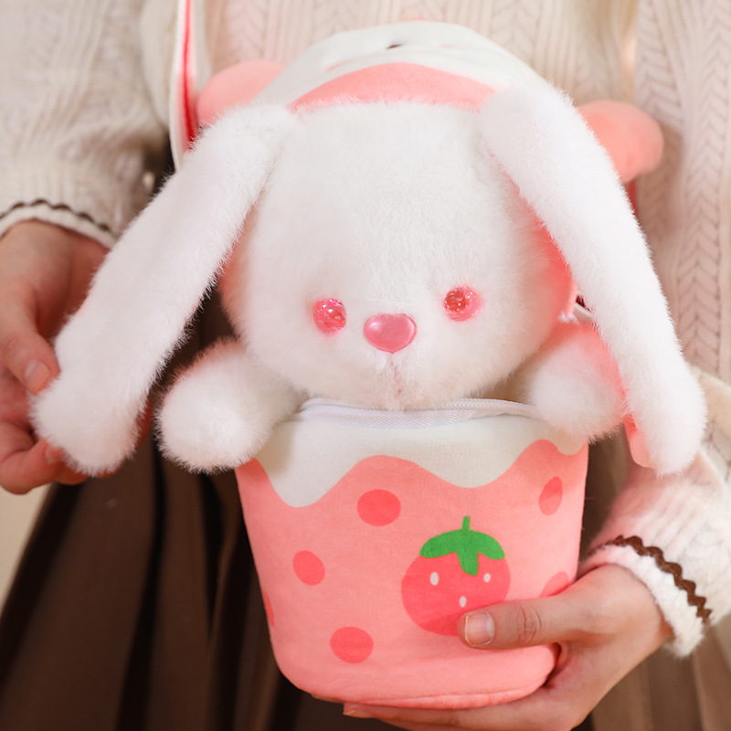 Mochila de Peluche Tipo Boba Tea con Forma de Perro, Conejo o Teddy - Bolso para Niños