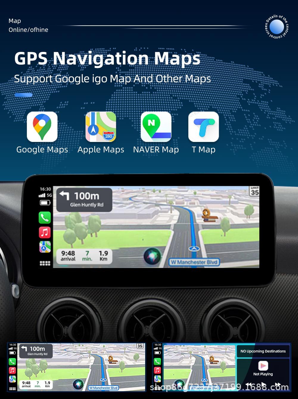 12.3inch Suitable for Mercedes-Benz Gla X156 C117 W176 Gps Car Navigation Bluetooth Player Navigation One