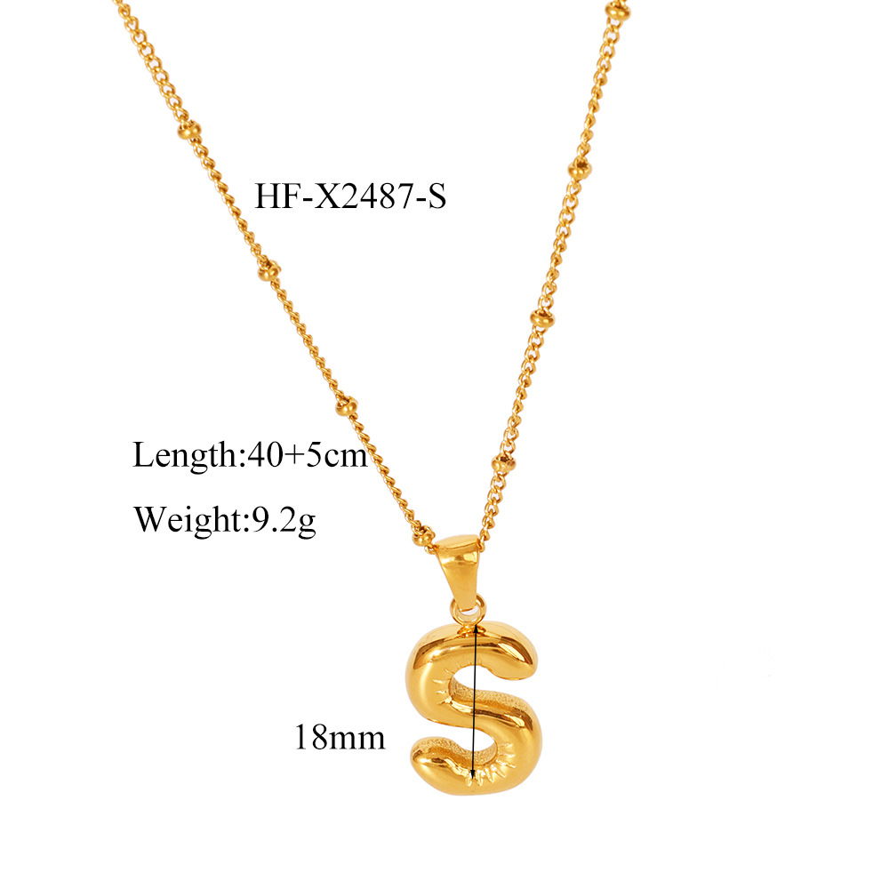 12g Weight Titanium Steel Pendant Material Pendant Necklace Classification Titanium Steel Chain Material cable chain Chain Type 1 Piece Quantity Daily Occasion Titanium Steel Material Letter Pattern All Seasons Season Women's Gender Plating Design Modern Style, Simple Style Style Wholesale Jewelry Modern Style Simple Style Letter Titanium Steel Plating Cable Chain Pendant Necklace 7