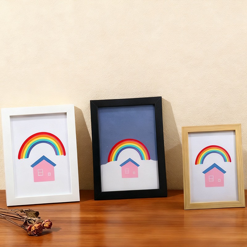Modern Ins Rainbow Cloud Living Room Decoration Painting Entrance Restaurant Painting Mural Kidsren's Room Bedroom Hanging Picture Photo Frame