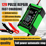 跨境12V6A汽车电瓶充电器，智能脉冲修复摩托车电瓶启停铅酸电池