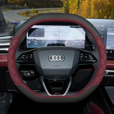 2026 Model Saic Faw Audi A5L Steering wheel cover - double-d-type-black-burgundy-set-ultra-thin-style-default