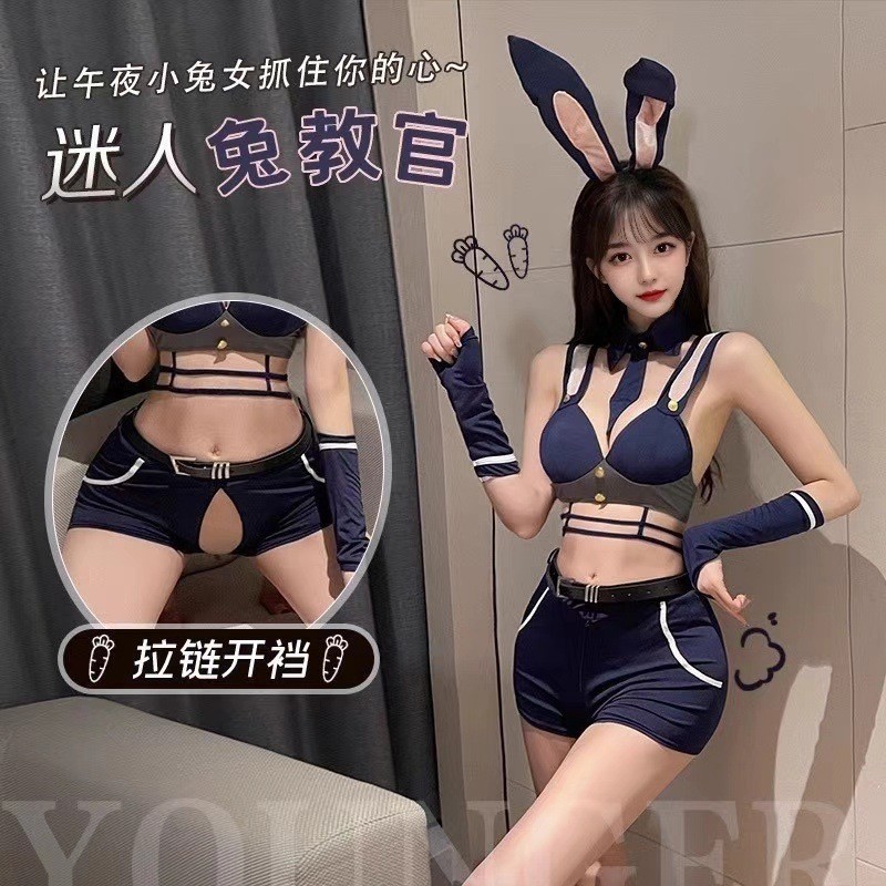 Sex lingerie cos policewoman bunny clothing inspector crotch suit sexy pure student uniform female