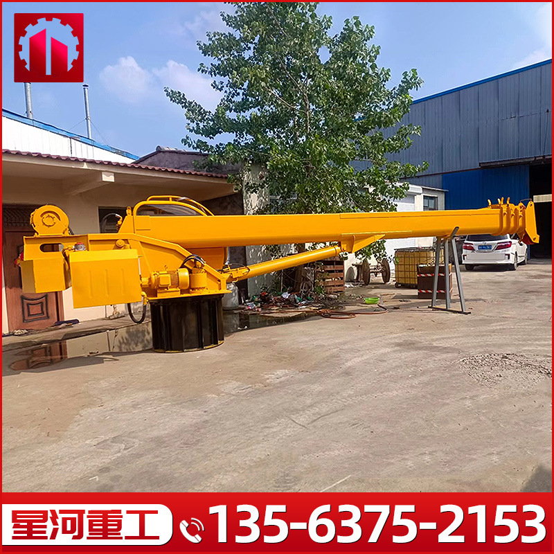 8吨船用起重机船尾吊船用打捞装卸水上吊码头打捞伸缩臂固定吊