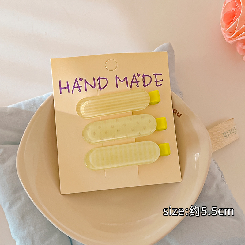 Crema ondulado punto arco clip para el cabello de la mujer adorable lateral cabello roto frisa clip de boca de pato clip para la niña clip para el cabello