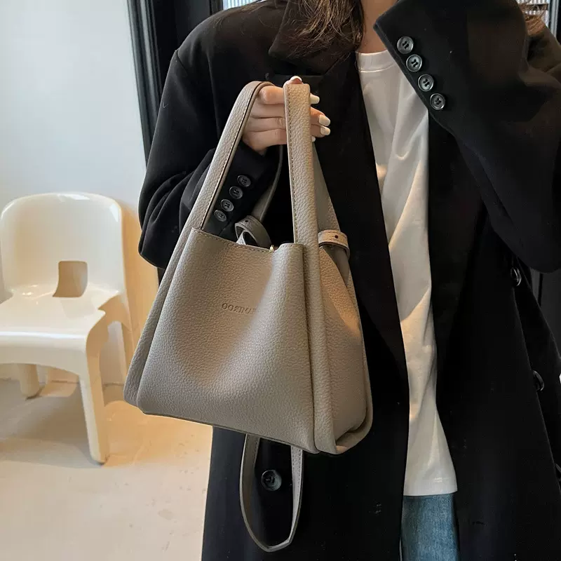 高级感小众2025新款手提菜篮子bags跨境大容量子母包斜挎单肩水桶
