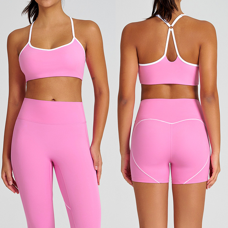 High-Waisted Butt-Lifting Yoga Shorts, Tight-Fitting Camisole Running Sports Bra Set, High-Waisted Butt-Lifting Yoga Shorts Set