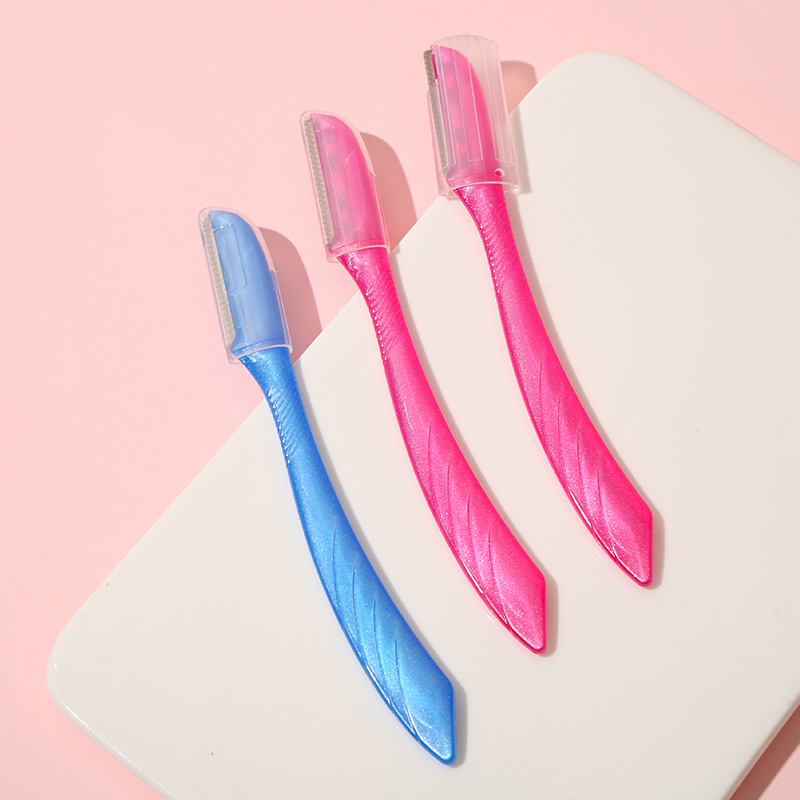 Cuchillo de ceja de cristal de acero inoxidable cuchillo de ceja de raspado red de protección para principiantes cuchilla de raspado