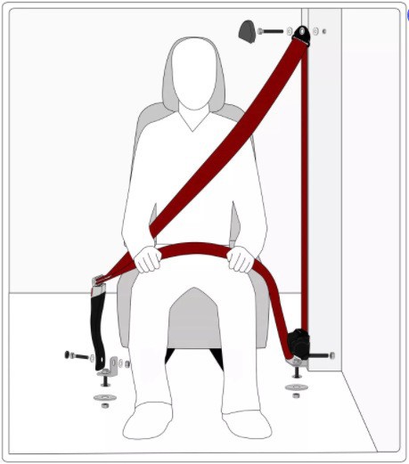 Automatic Telescopic and Retractable Three-Point Safety Belt for Car, Truck, Passenger Car, Front and Rear Slanted Shoulder Adjustable Safety Belt