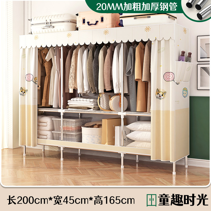 Armario sencillo para dormitorio en casa, armario de tela resistente y duradero para viviendas de alquiler, almacenamiento de ropa colgante, armario de almacenamiento multifuncional. image 32