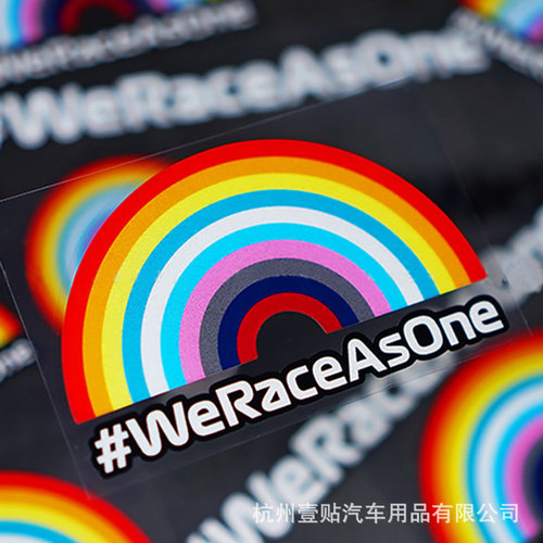Car stickers racing F1 rainbow internet celebrity body personalized car window decoration stickers electric vehicle flat scratch decoration stickers