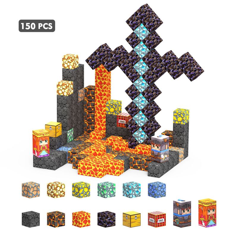 クロスボーダー Amazon マインクラフト 磁気ブロック 磁気ブロック ソードバージョン マイニングセット STEM 知育玩具|undefined