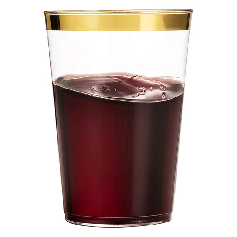 16oz taza desechable de oro taza de jugo de plástico taza de fiesta de oro vajilla taza de ventas directas de la fábrica