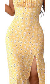 女装连衣裙碎花中长裙Women's dress, floral mid length skirt