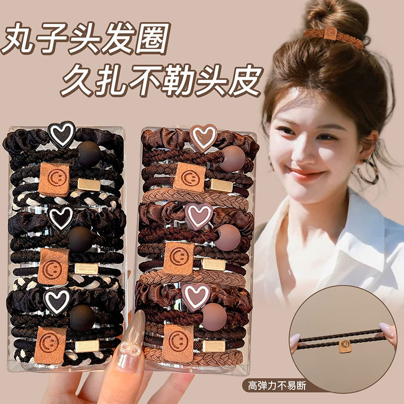 高弹力耐用发圈女2025新款高级感百搭发绳扎头不伤发皮筋头绳发饰|undefined