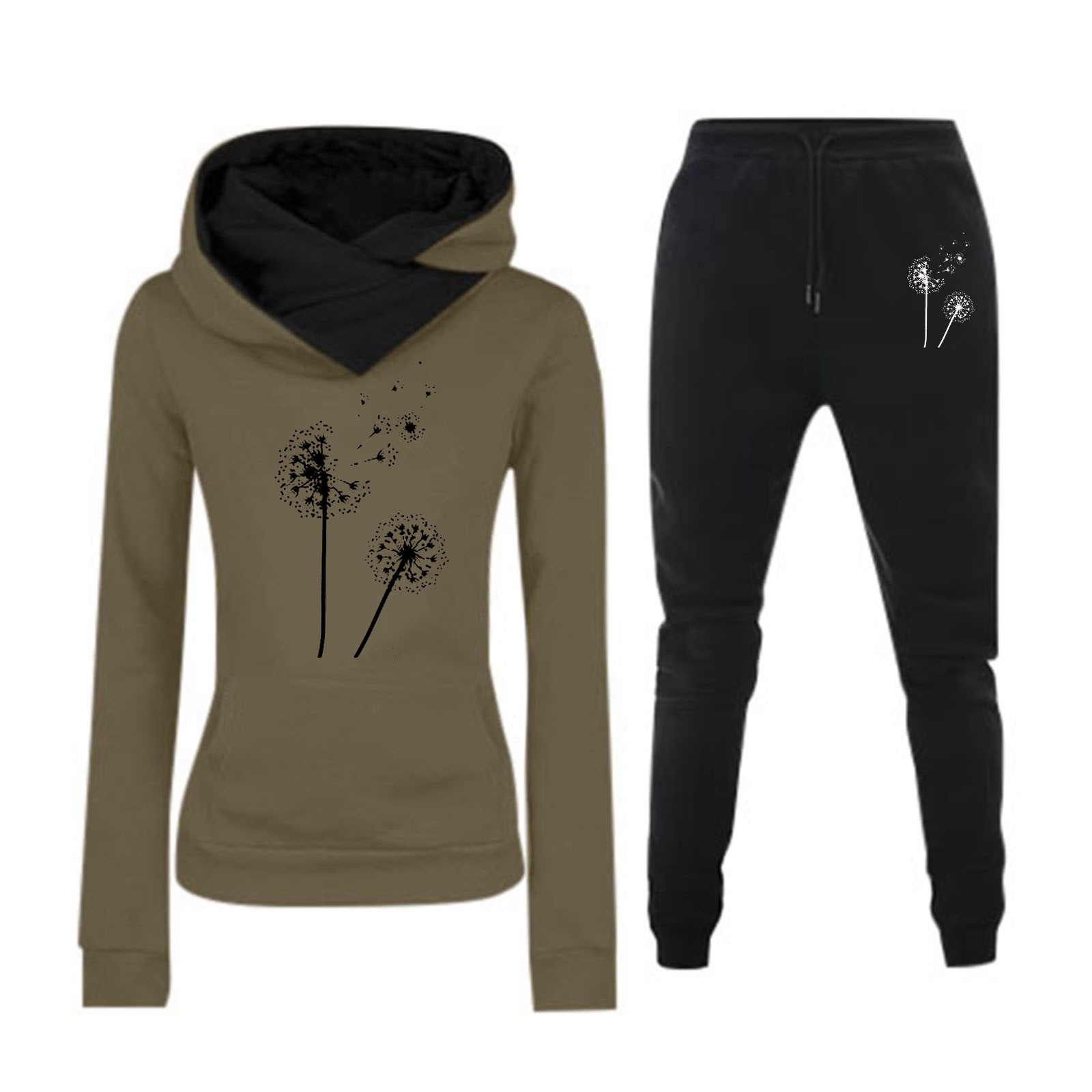 2024 comercio exterior transfronterizo otoño y invierno nuevos pantalones largos ropa de mujer al por mayor con chaqueta deportiva encapuchada de lana