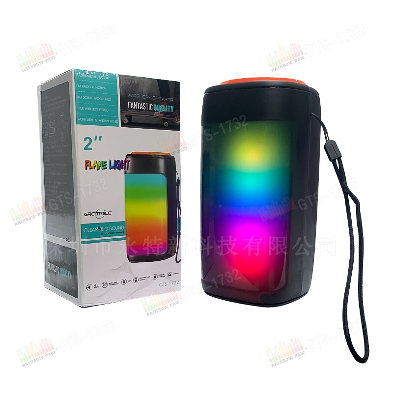 Factory wholesale GTS series GTS-1732 outdoor portable 3-inch RGB colorful light Bluetooth speaker Factory wholesale GTS series GTS-1732 outdoor portable 3-inch RGB colorful light Bluetooth speaker