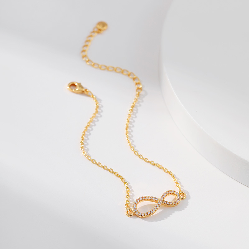 Simple Style Bow Knot Copper Plating Zircon Bracelets 1 Piece