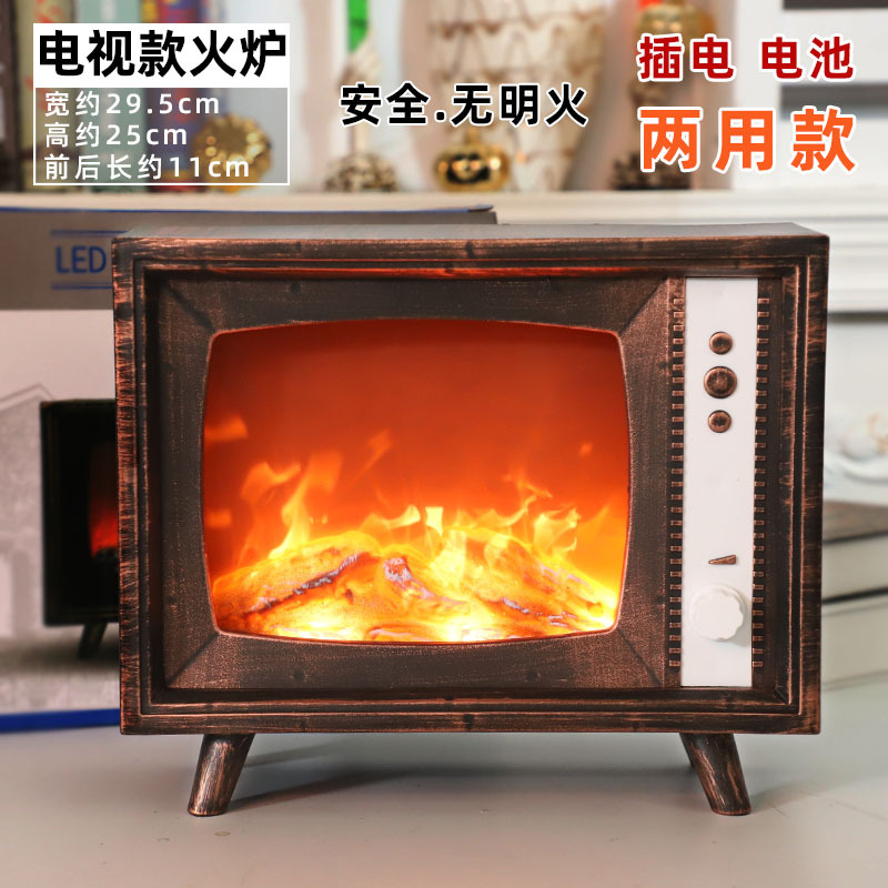 Luz de llama de simulación de Halloween estufa de fuego electrónica decoraciones retro casa embrujada boda hoguera accesorios luz de brasero electrónico