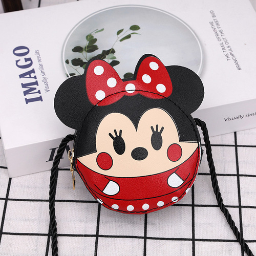 Children's Bags  Spring New Cute Cartoon Contrast Color Unisex PU Shoulder Crossbody Accessories Coin Purse