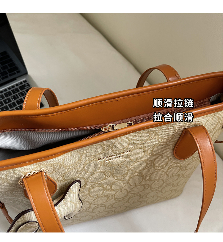 Korean high-end, versatile and retro single-shoulder commuter bag for women, new summer 2025 large-capacity fashionable tote bag Specification drawing