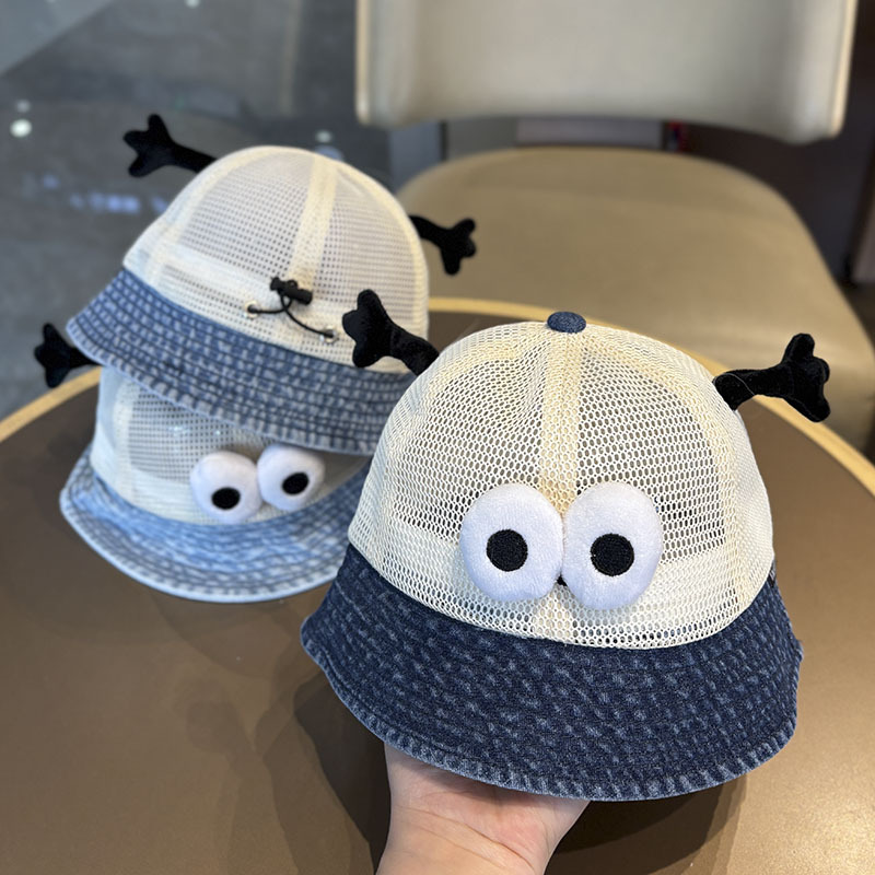 Sombrero de briquetas pequeñas para niños, malla de verano, protector solar, sombrero para el sol, sombrilla para bebés al aire libre, sombrero de pescador, sombrero de lavabo para niños y niñas