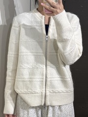 早秋穿搭上衣白色慵懒毛衣开衫外套女秋冬拉链宽松别致外搭针织衫