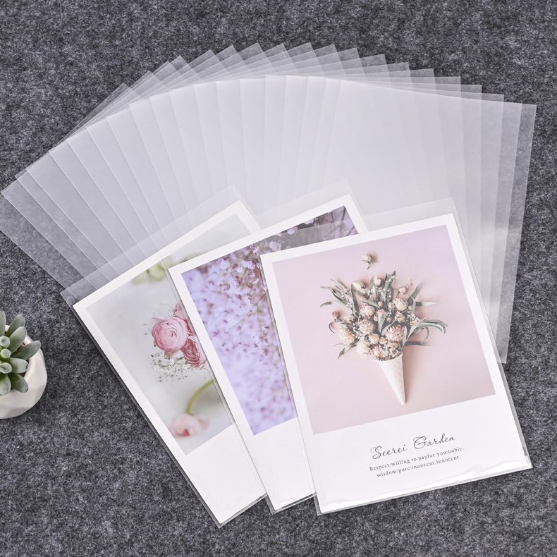 Papel de color 20 seda ultra-alta transparente CPP bolsa autoadhesiva bolsa de autosellado bolsa protectora bolsa de almacenamiento tarjeta postal escritura a5 tarjeta película