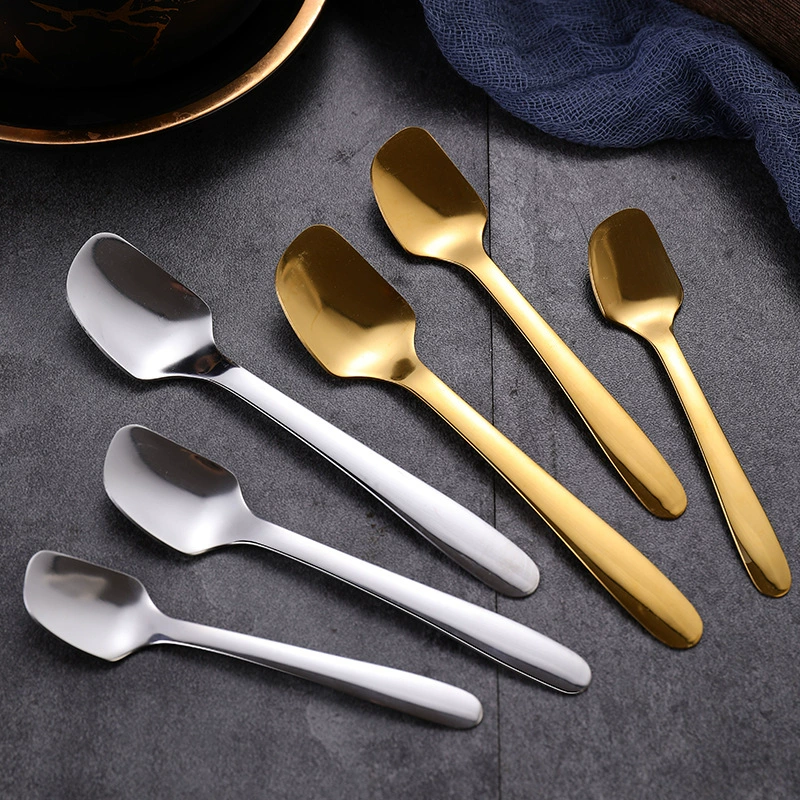 304 Нержавеющая сталь приправа ложка креативная сеть красная ложка дома золотая квадратная ложка ложка маленькая ложка торт десерт ложка оптом