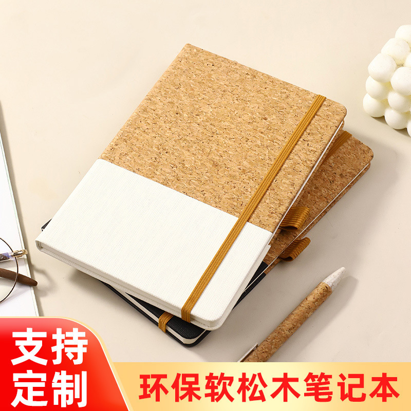 Corcho transfronterizo a5 cuaderno personalizado de paja de trigo empalme creativo de protección ambiental de la oficina de negocios binding notepad