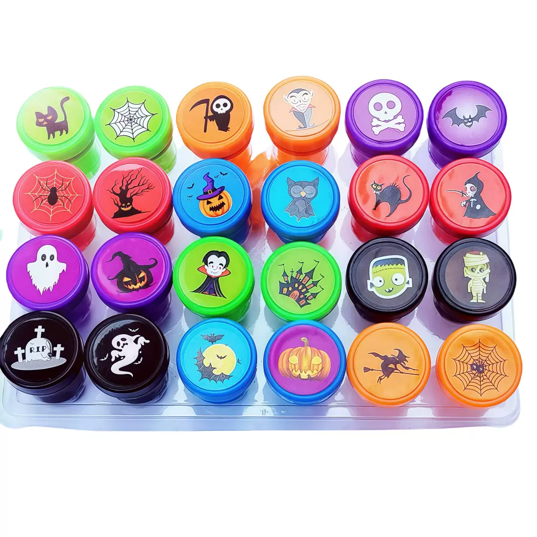 厂家批发万圣节儿童印章玩具南瓜幽灵创意款章造型礼品节日印泥