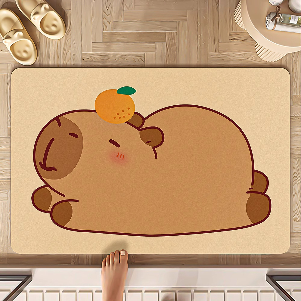 Alfombrilla de baño de dibujos animados, barro de diatomeas para baño, antideslizante, absorbente de agua, almohadilla para pies desechable, inodoro, de secado rápido, almohadilla resistente a la suciedad