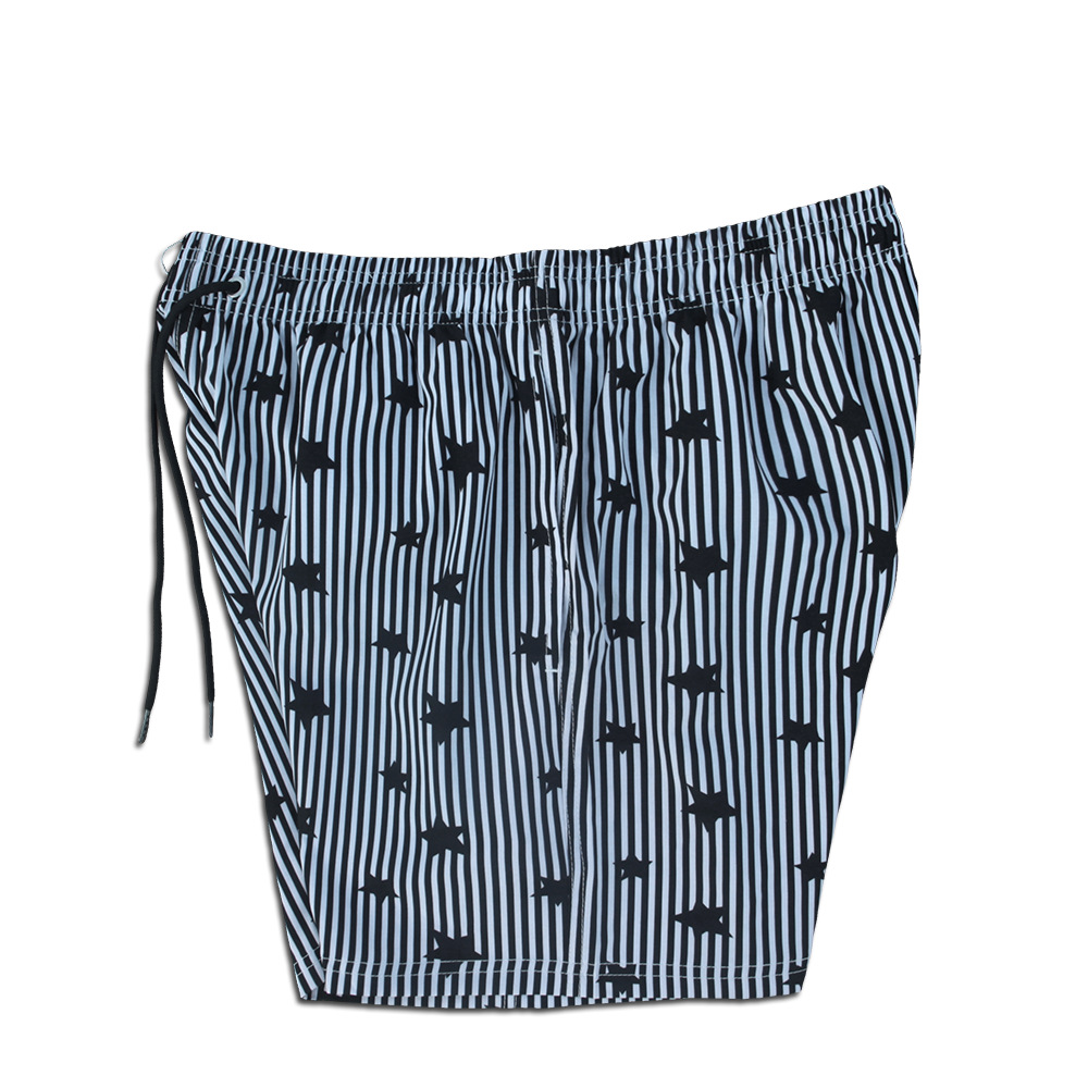Herren Badehose Mit Vertikalen Streifen Und Gürtel Für Den Strand_voghion.com