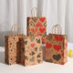 in stock Simple Love Gift Bag Portable Kraft Paper Bag Holiday Accompanying Gift Packaging Bag Take-out Packing Bag