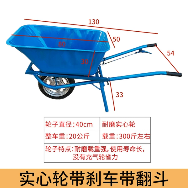 Unit wheel with brake solid wheel with dump