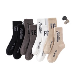 FEAR OF GOD ESSENTIALS潮袜男女情侣中筒袜FOG富贵高街运动棉袜