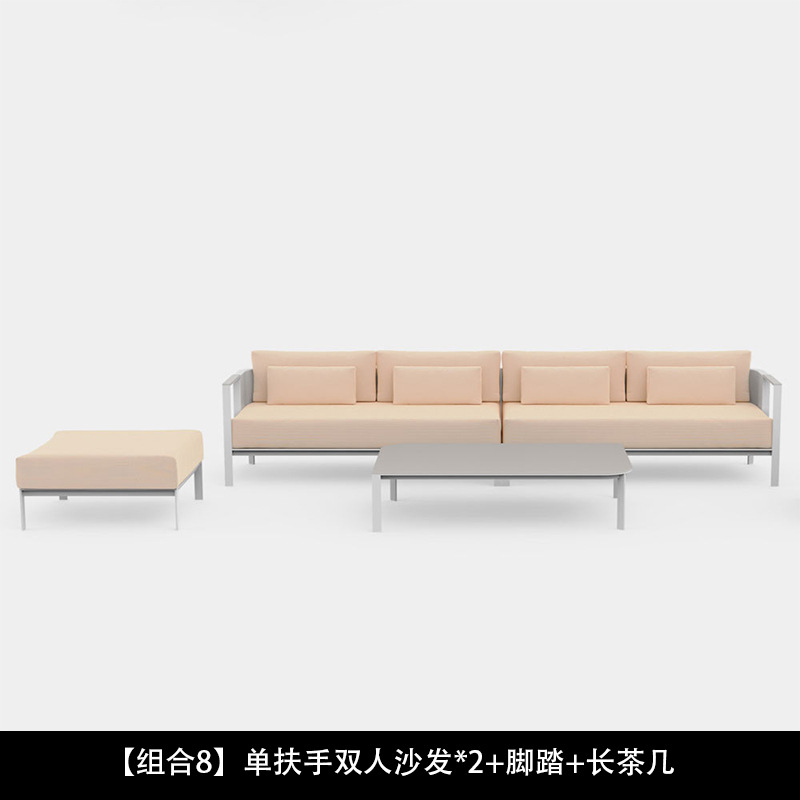 Sofá nórdico al aire libre ocio minimalista diseñador de acero inoxidable patio villa creativo impermeable muebles al aire libre