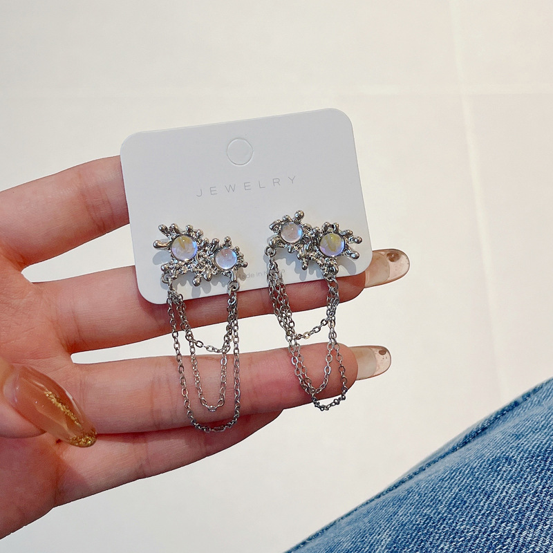 Sweet Geometric Alloy Glass Drop Earrings