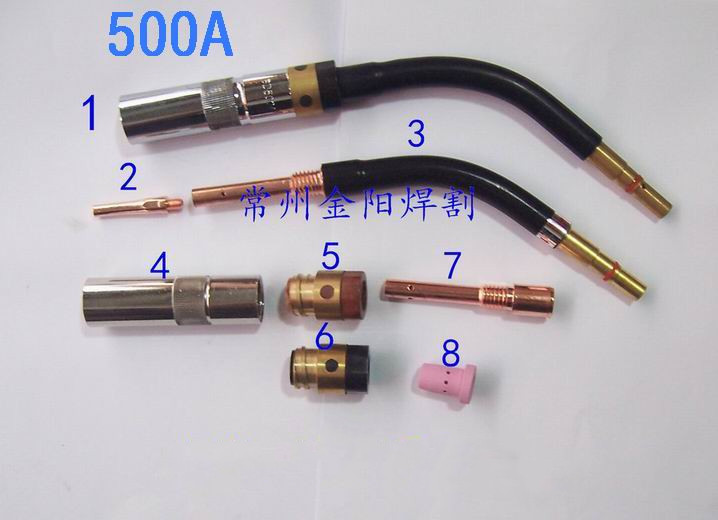 二氧化碳气体保护焊500A焊嘴保护咀焊枪导电嘴连接杆绝缘套分厂家