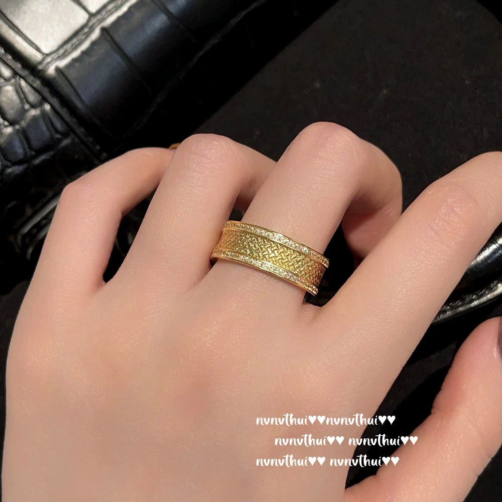 Retro matte zirconium, ring with stone, Italy