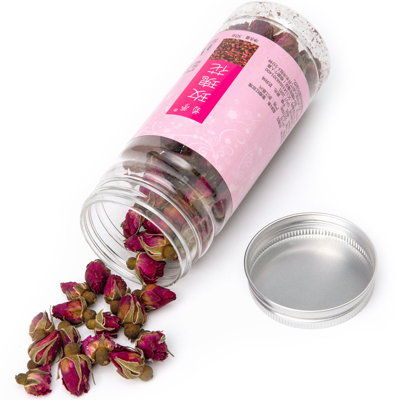 Bottle of Chrysanthemum Rose Tea 50g Pingyin Double Red Rose for Brewing Tea, Substitute Flower Fruit Tea Wholesale