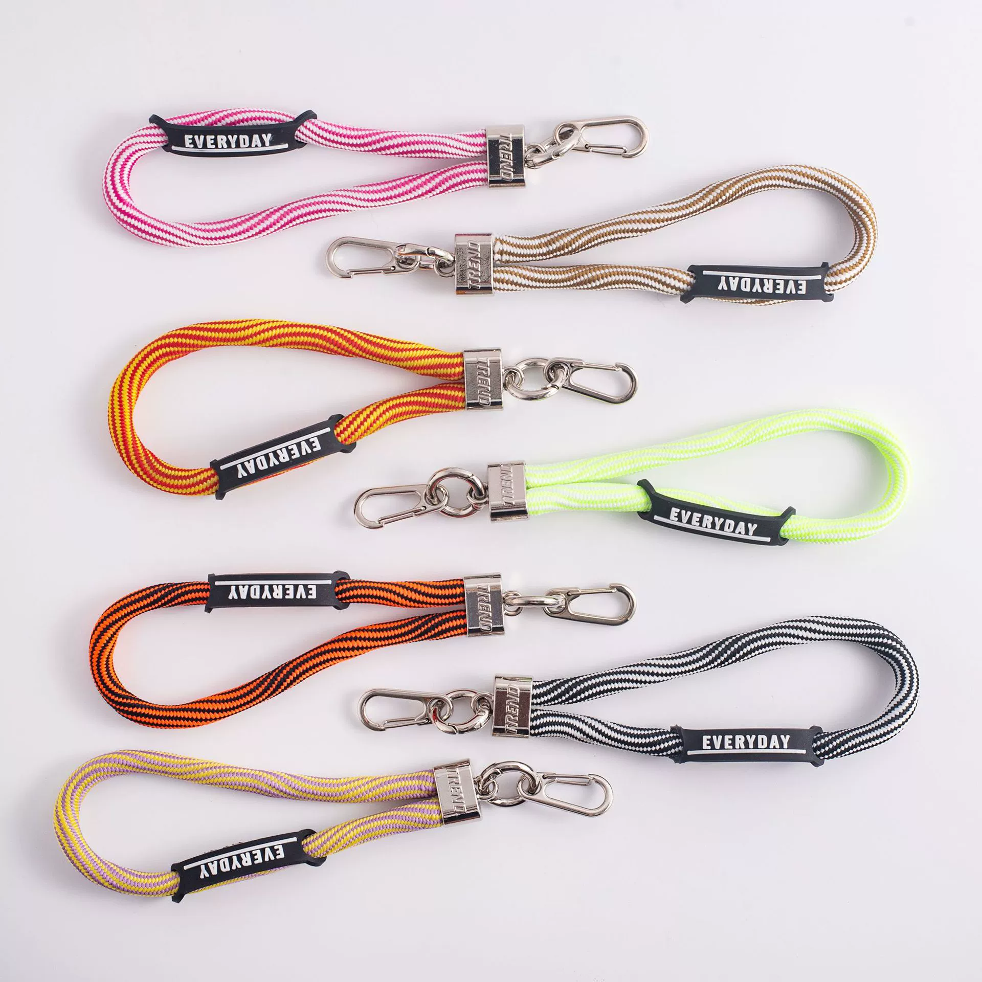 Polyester woven rope for bags, phone, clothing lanyard, thick key short strap, durable hanging accessory charm