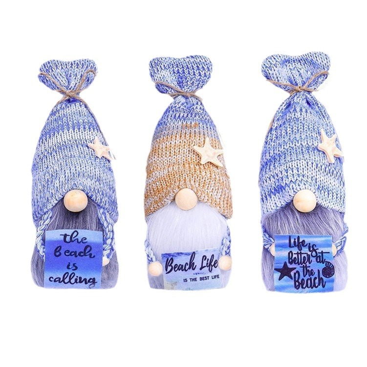 Ocean Festival lindo muñeca sin rostro muñeca de punto muñeca estrella de mar Rudolf Goblin muñeca Decoración