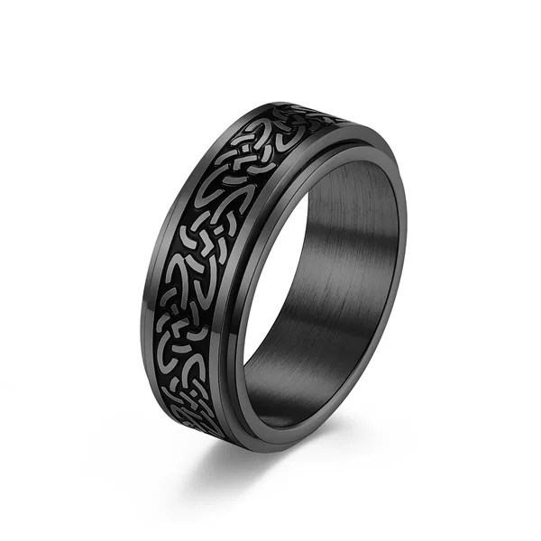 Nordic Celtic Knot Titanium Steel Rotating Ring Ring for Men and Women Couples Proposal Wedding Eternal Pair Ring Foreign Trade Accessories