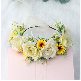 Fashion Garland Headwear Wholesale Art Rose Bridal Simulation Flower Hair Accessories display picture 2