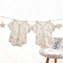 婴儿连体衣夏季三角哈衣短袖纯棉无骨新生儿衣服男女宝宝包屁衣