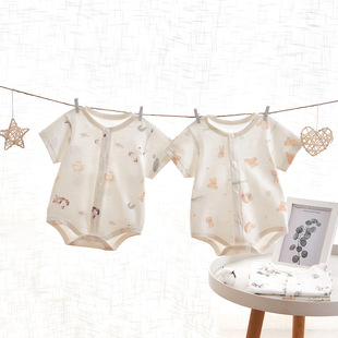 Baby's jumpsuit summer triangular kayak short-sleeved cotton boneless newborn clothes for boys and girls baby fart wrap