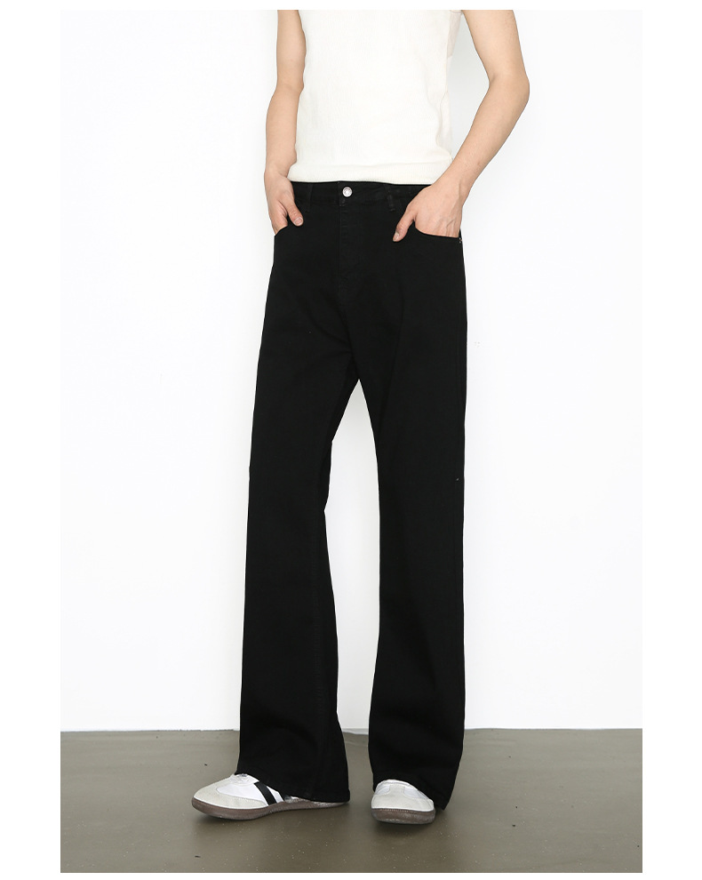 Streetwear Stretch Flare Jeans – High Waist Relaxed Fit Vintage Washed Denim Pants For Men_mkmklike.com