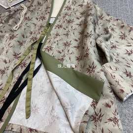 早秋外套新款复古真丝香云纱上衣面料南油时尚批发北朝褶衣